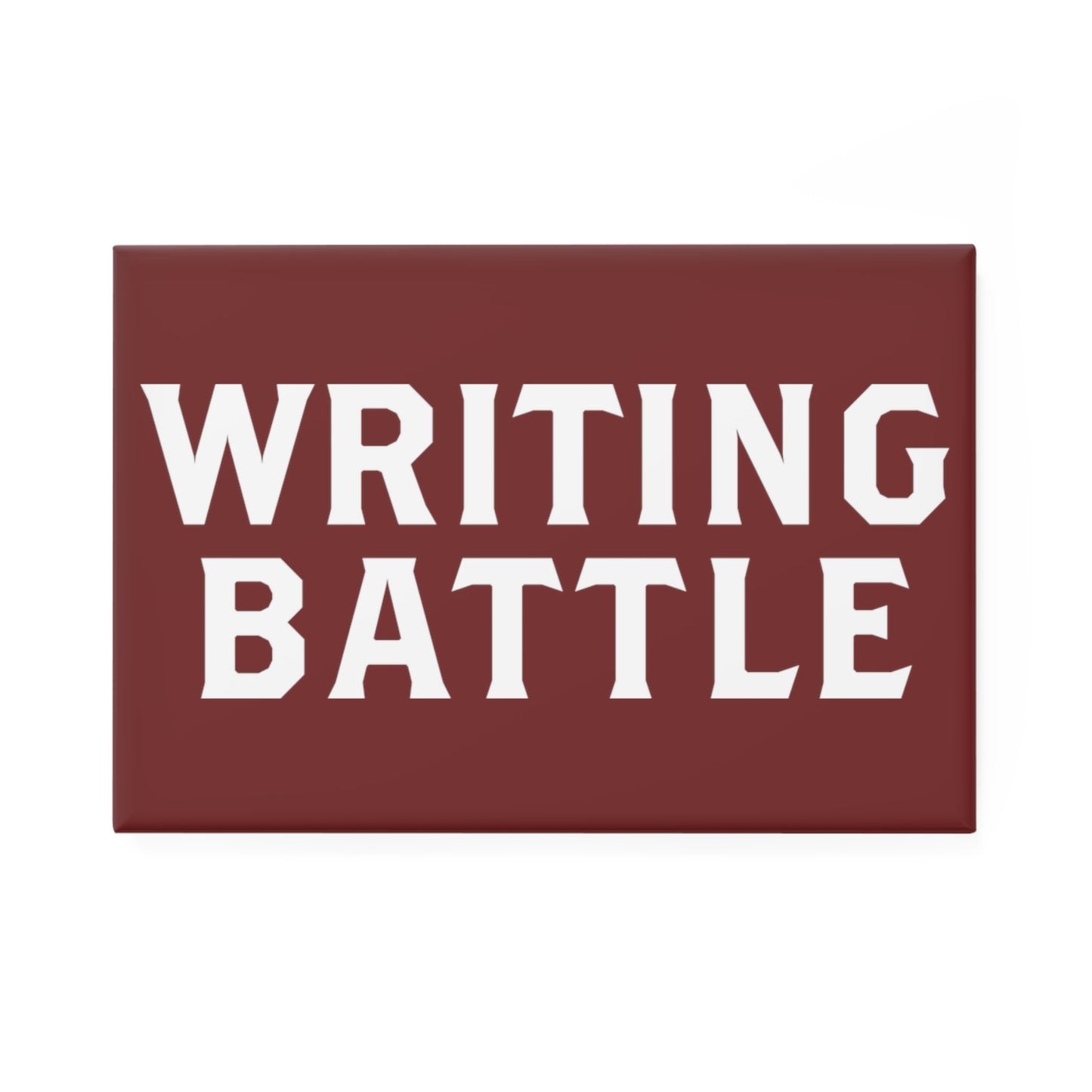 Writing Battle Button Magnet, Rectangle